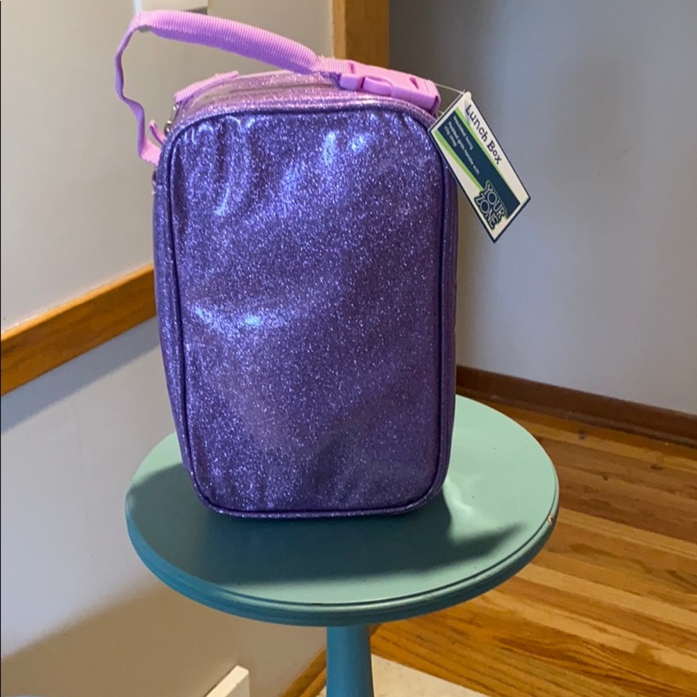 Blinged out insulated lunch tote in purple!